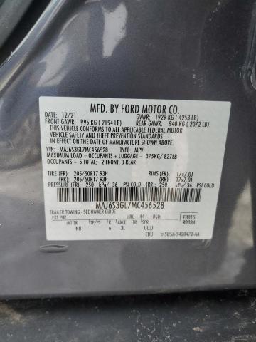 MAJ6S3GL7MC456528 - 2021 FORD ECOSPORT SE 灰色 照片 13