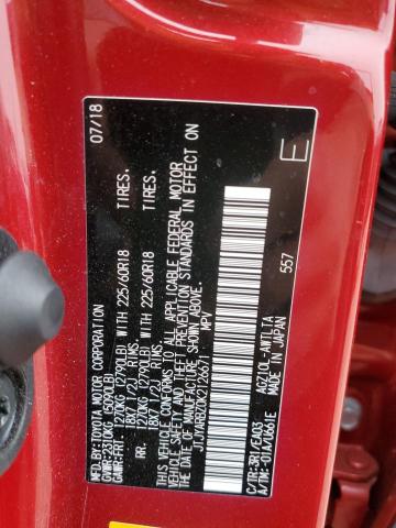 JTJYARBZ0K2126671 - 2019 LEXUS NX 300 BASE წითელი ფოტო 13