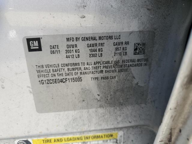 1G1ZC5E04CF115005 - 2012 CHEVROLET MALIBU 1LT GRAY photo 12