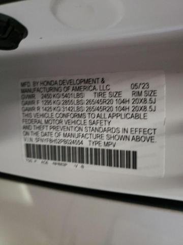 5FNYF8H52PB024554 - 2023 HONDA PASSPORT EXL WHITE photo 13