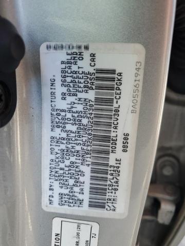 4T1BE32K03U224307 - 2003 TOYOTA CAMRY LE SILVER photo 13