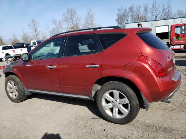 JN8AZ08W76W529345 - 2006 NISSAN MURANO SL RED photo 2