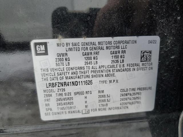 LRBFZNR41ND111626 - 2022 BUICK ENVISION ESSENCE Սև լուսանկար 13