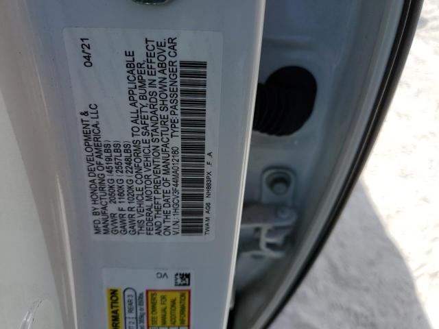 1HGCV3F44MA012180 - 2021 HONDA ACCORD HYBRID EX WHITE photo 13