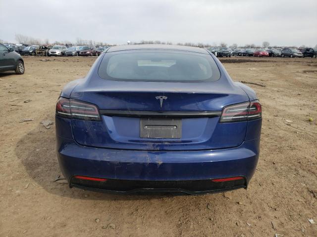 5YJSA1E55NF490590 - 2022 TESLA MODEL S BLUE photo 6