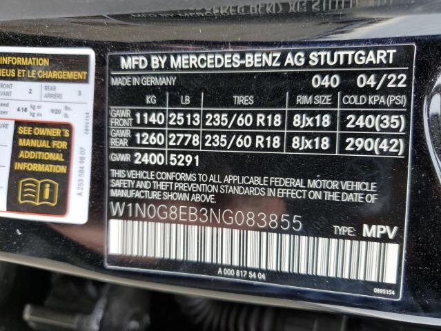 W1N0G8EB3NG083855 - 2022 MERCEDES-BENZ GLC 300 4MATIC BLACK photo 12