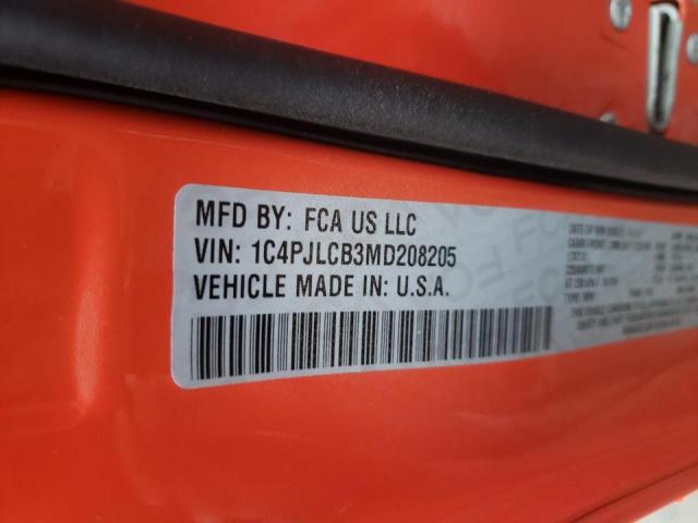 1C4PJLCB3MD208205 - 2021 JEEP CHEROKEE LATITUDE ORANGE photo 10