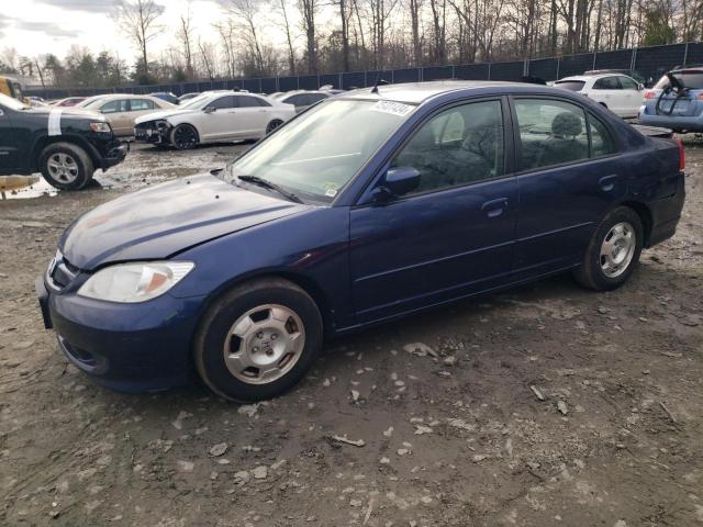 JHMES96685S002086 - 2005 HONDA CIVIC HYBRID BLUE photo 1