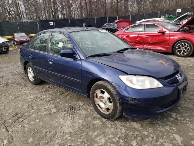 JHMES96685S002086 - 2005 HONDA CIVIC HYBRID BLUE photo 4