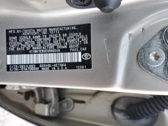 4T1BK1EB5EU090549 - 2014 TOYOTA AVALON BASE Qızıl foto 12