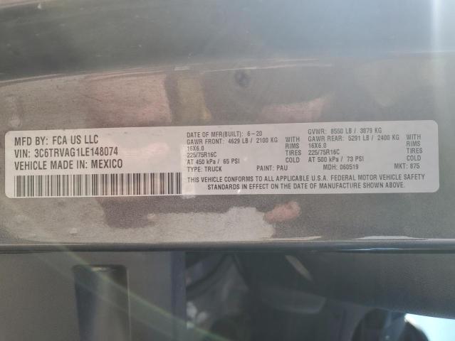3C6TRVAG1LE148074 - 2020 RAM PROMASTER 1500 STANDARD GRAY photo 14