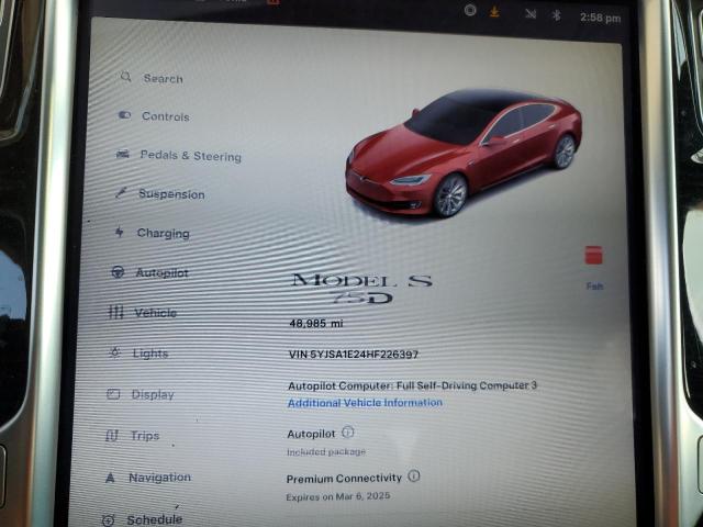 5YJSA1E24HF226397 - 2017 TESLA MODEL S RED photo 9