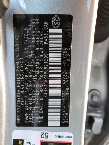 4T1G11AK3PU821299 - 2023 TOYOTA CAMRY SE NIGHT SHADE SILVER photo 12