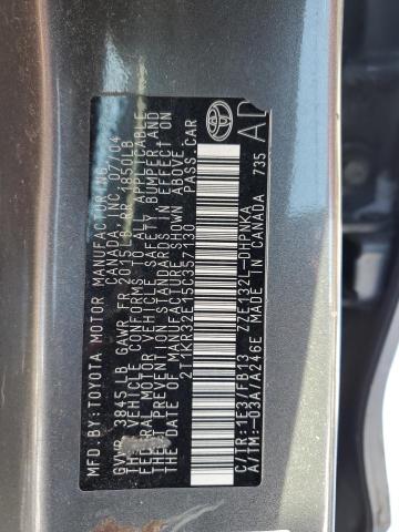 2T1KR32E15C357130 - 2005 TOYOTA COROLLA MA XR SILVER photo 12