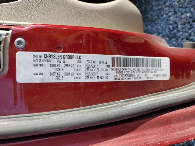 2C4RC1BG3DR539691 - 2013 CHRYSLER TOWN & COU TOURING 勃艮第红 照片 13