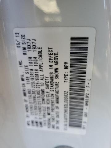 5J6TF2H55DL005832 - 2013 HONDA CROSSTOUR EXL თეთრი ფოტო 12