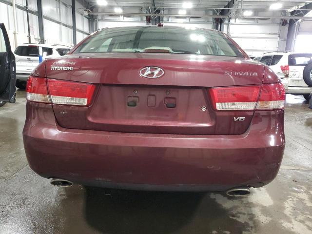 5NPEU46FX8H354510 - 2008 HYUNDAI SONATA SE MAROON photo 6