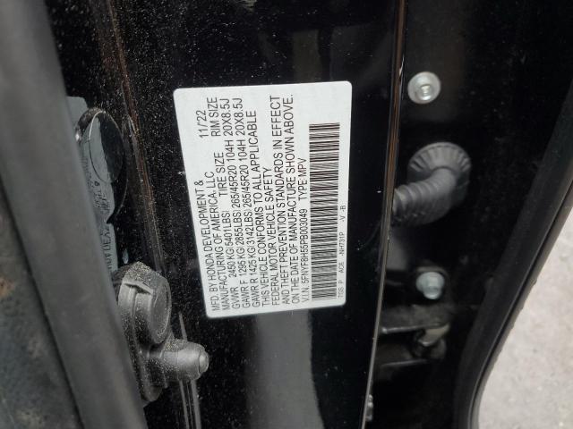 5FNYF8H55PB003049 - 2023 HONDA PASSPORT EXL Siyah fotoğraf 13