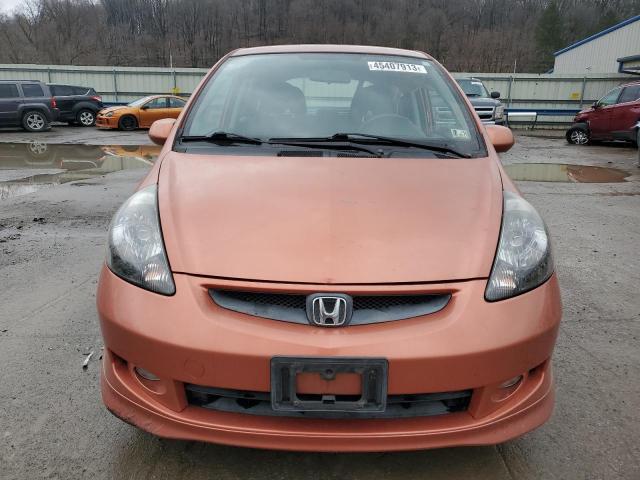 JHMGD38688S038734 - 2008 HONDA FIT SPORT ORANGE photo 5