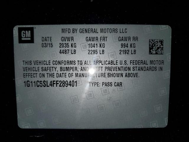 1G11C5SL4FF289401 - 2015 CHEVROLET MALIBU 1LT BLACK photo 12