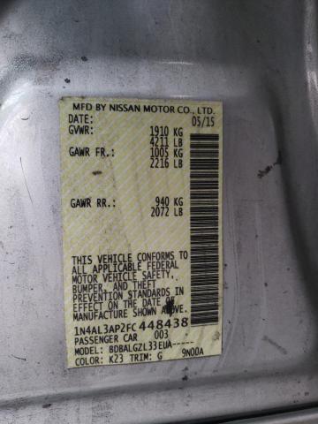 1N4AL3AP2FC448438 - 2015 NISSAN ALTIMA 2.5 SILVER photo 12