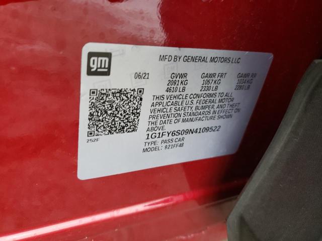 1G1FY6S09N4109522 - 2022 CHEVROLET BOLT EUV LT RED photo 12