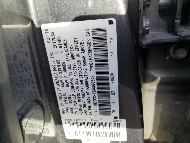 1HGCP2F42AA098623 - 2010 HONDA ACCORD LXP GRAY photo 13