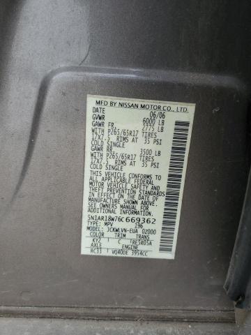 5N1AR18W76C669362 - 2006 NISSAN PATHFINDER LE 米色 照片 12