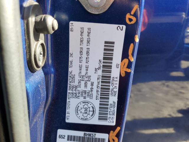 5TFUY5F15FX417511 - 2015 TOYOTA TUNDRA DOUBLE CAB SR/SR5 BLUE photo 13