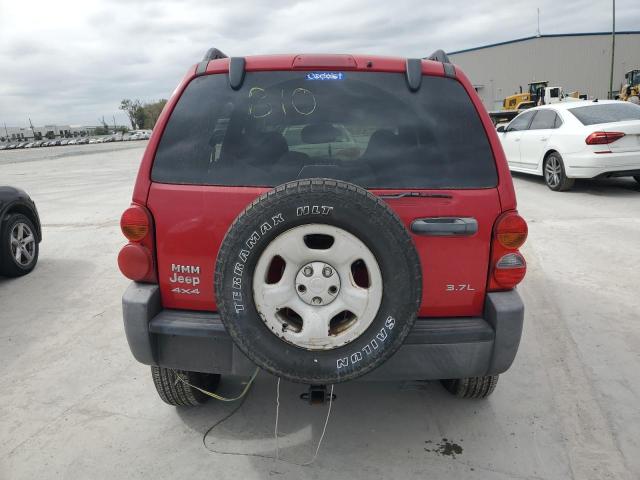 1J4GL48K44W276889 - 2004 JEEP LIBERTY SPORT RED photo 6
