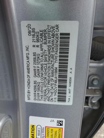 1HGCV1F48LA115864 - 2020 HONDA ACCORD EX SILVER photo 13