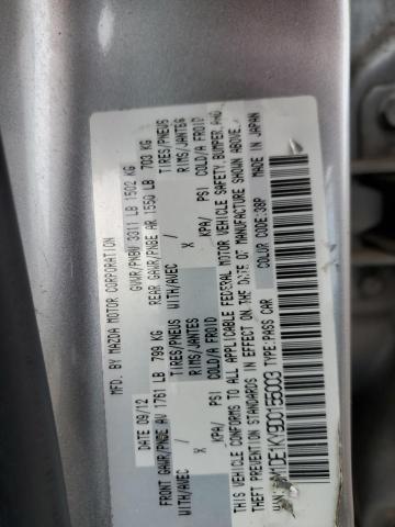 JM1DE1KY9D0155003 - 2013 MAZDA MAZDA2 GRAY photo 12