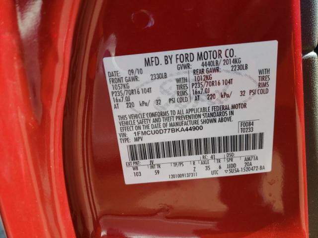 1FMCU0D77BKA44900 - 2011 FORD ESCAPE XLT RED photo 13