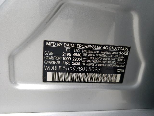 WDBUF56X97B015093 - 2007 MERCEDES-BENZ E 350 SILVER photo 12