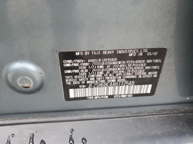 JF2SH6BC4AH772548 - 2010 SUBARU FORESTER XS Dəniz mavisi foto 12