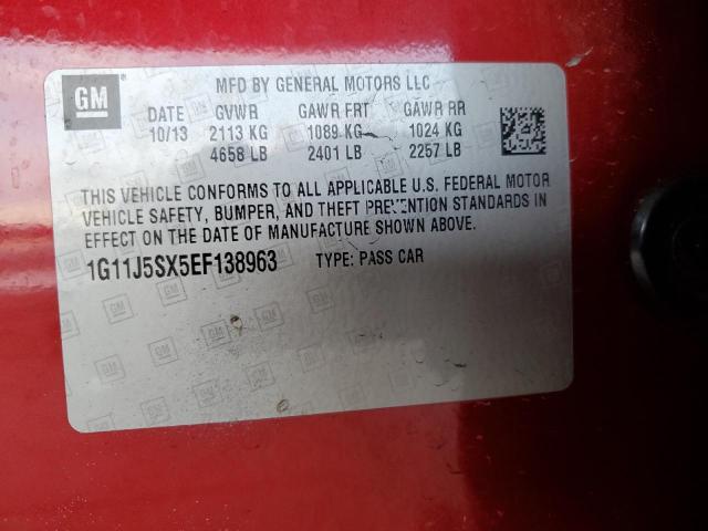 1G11J5SX5EF138963 - 2014 CHEVROLET MALIBU LTZ წითელი ფოტო 13