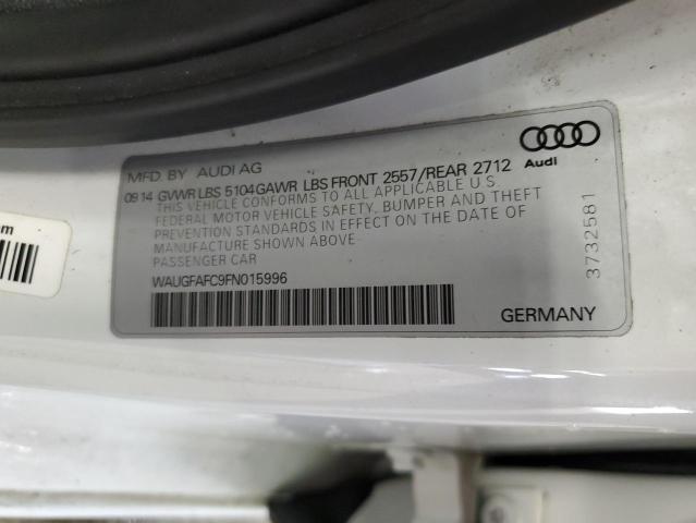 WAUGFAFC9FN015996 - 2015 AUDI A6 PREMIUM PLUS WHITE photo 12