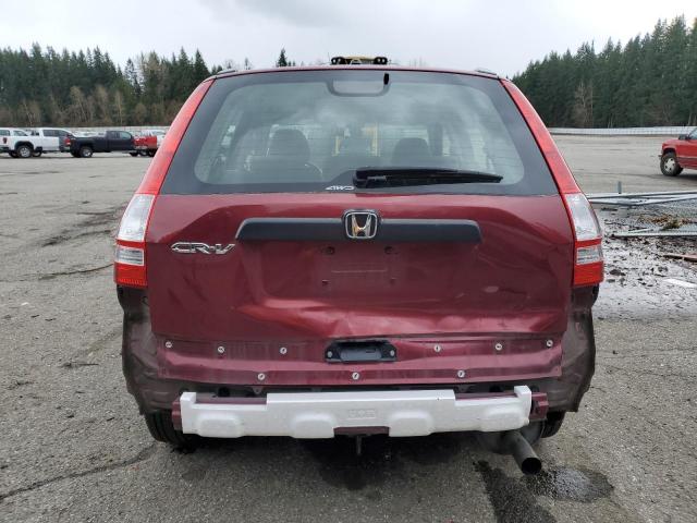 JHLRE48398C006908 - 2008 HONDA CR-V LX MAROON photo 6