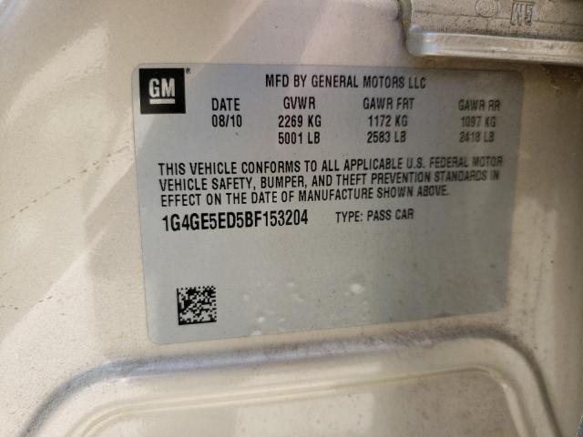 1G4GE5ED5BF153204 - 2011 BUICK LACROSSE CXS GOLD photo 12