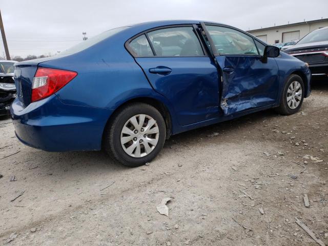 19XFB2F57CE322763 - 2012 HONDA CIVIC LX BLUE photo 3