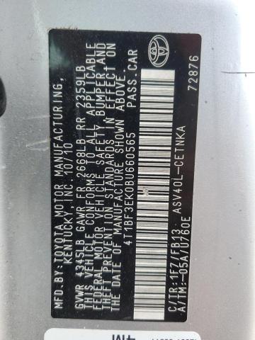 4T1BF3EK0BU660565 - 2011 TOYOTA CAMRY BASE SILVER photo 13