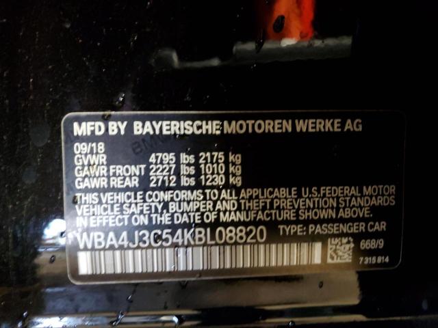 WBA4J3C54KBL08820 - 2019 BMW 430XI GRAN COUPE BLACK photo 13