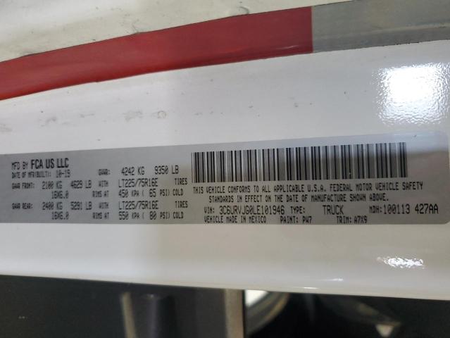 3C6URVJG0LE101946 - 2020 RAM PROMASTER 3500 HIGH თეთრი ფოტო 12