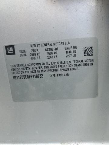 1G11F5SL0FF110732 - 2015 CHEVROLET MALIBU LTZ 银色 照片 12