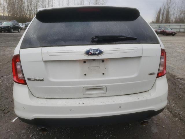 2FMDK3JC0DBB12173 - 2013 FORD EDGE SEL WHITE photo 6