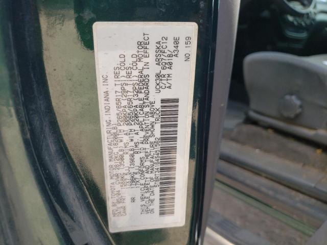 5TBRT34164S451562 - 2004 TOYOTA TUNDRA ACCESS CAB SR5 GREEN photo 12
