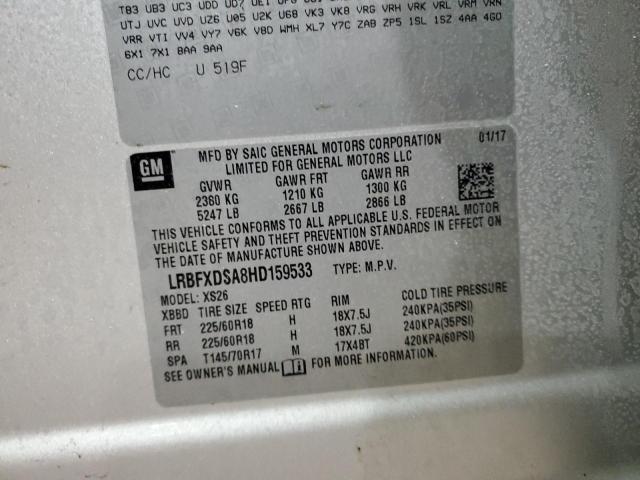 LRBFXDSA8HD159533 - 2017 BUICK ENVISION ESSENCE Արծաթագույն լուսանկար 13