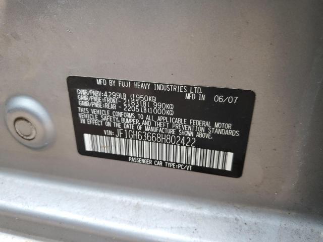 JF1GH63668H802422 - 2008 SUBARU IMPREZA OUTBACK SPORT GRAY photo 12