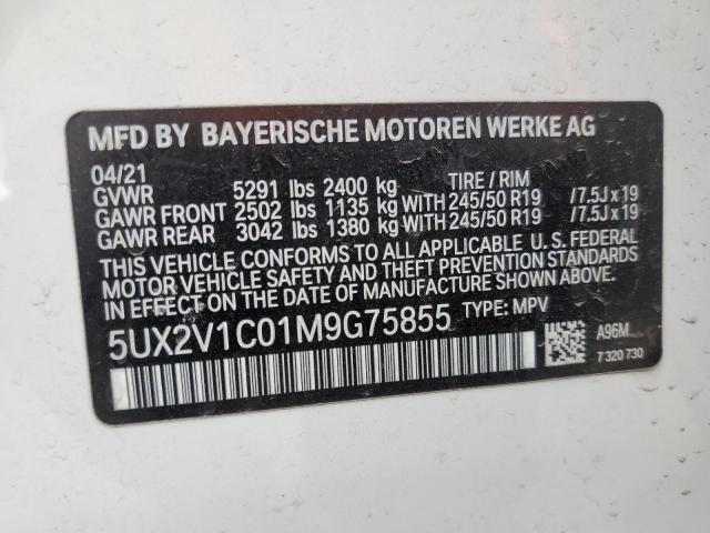 5UX2V1C01M9G75855 - 2021 BMW X4 XDRIVE30I WHITE photo 13