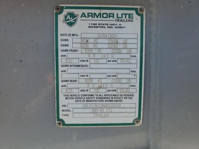 56EA53K23NA000059 - 2022 ARMOR LITE BELLY DUMP GRAY photo 10